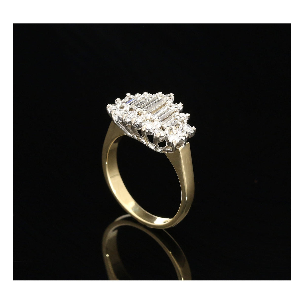 18ct Yellow Gold Diamond Cluster Ring - 1.00ct