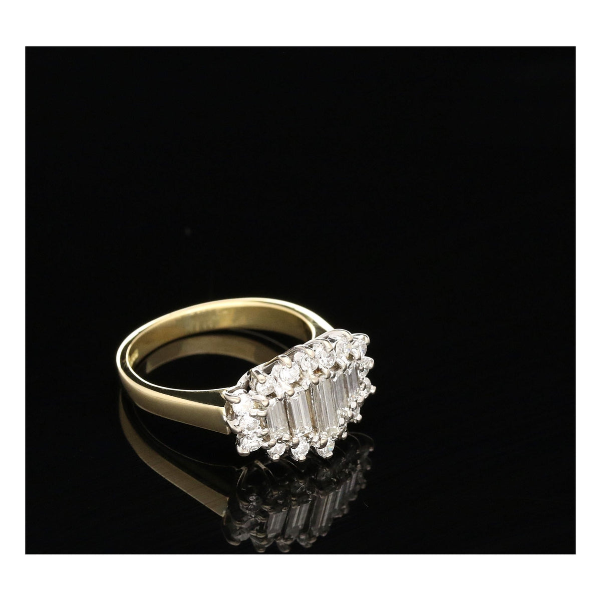18ct Yellow Gold Diamond Cluster Ring - 1.00ct
