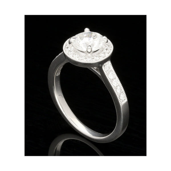 Platinum 1.37ct Diamond Halo Ring