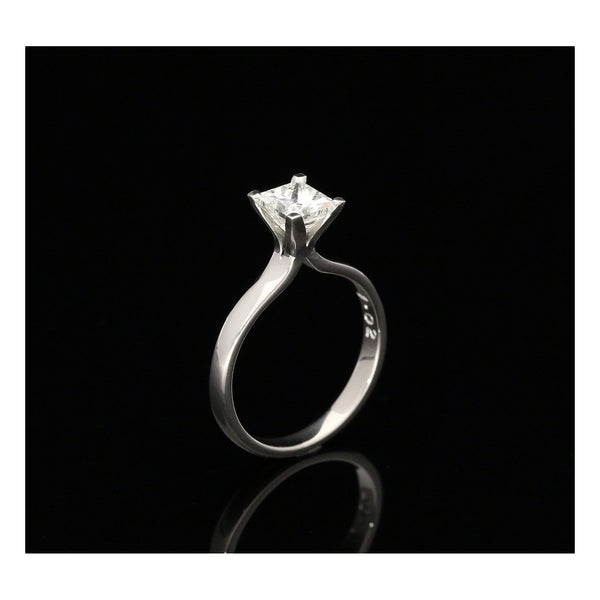 Princess Cut Four Claw Diamond Engagement Ring - 1.02ct