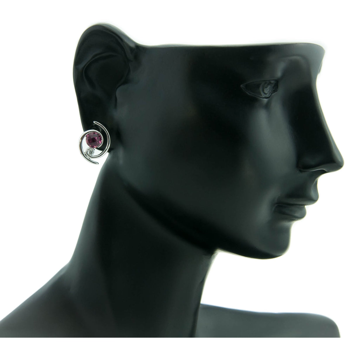 Pink Tourmaline & Diamond 18ct White Gold Earrings