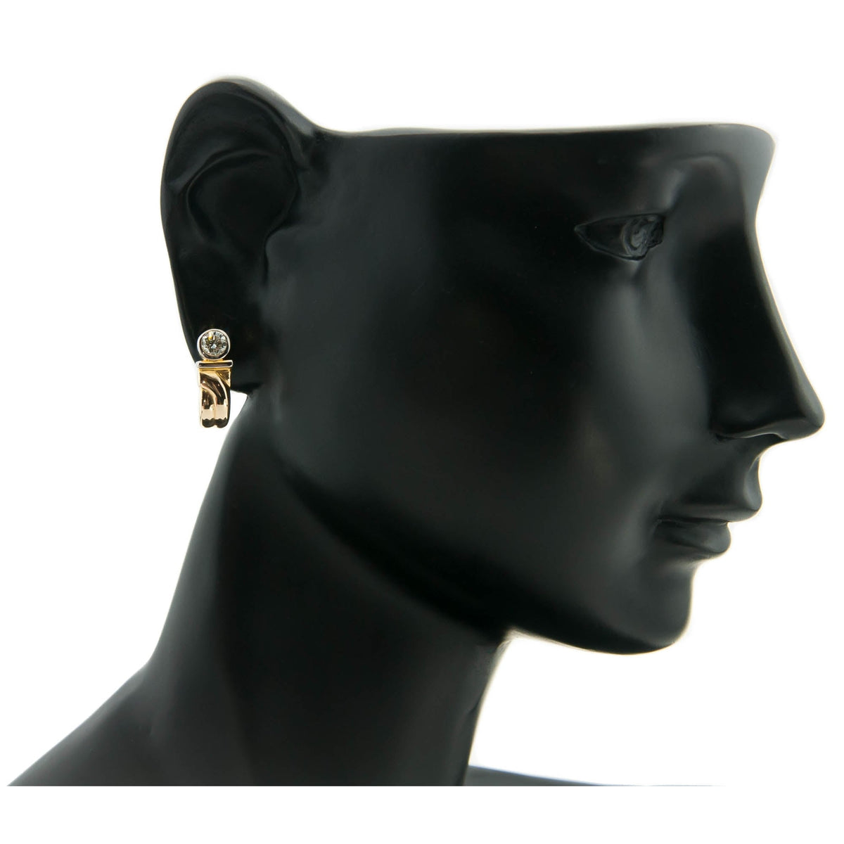 18ct Yellow & White Gold Diamond Stud Earrings - 0.44ct