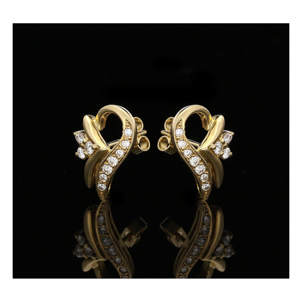 18ct Yellow Gold Diamond Spray Earrings - 0.42ct
