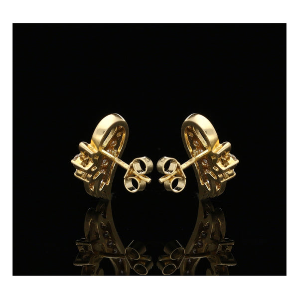 18ct Yellow Gold Diamond Spray Earrings - 0.42ct
