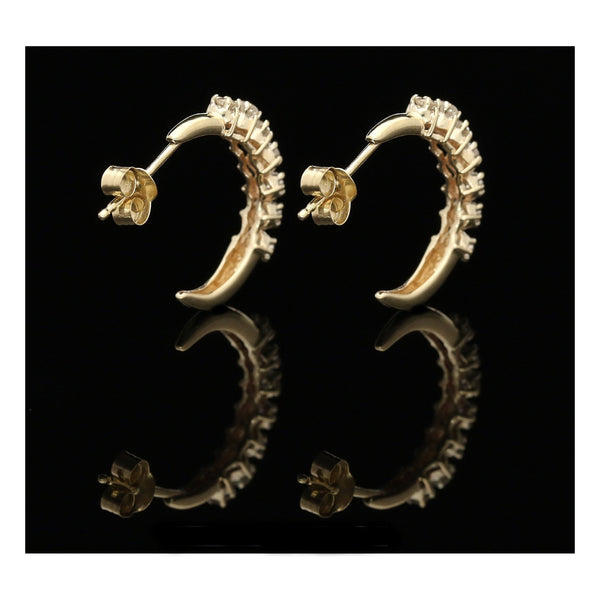 9ct Yellow Gold Diamond Hoop Earrings - 0.50ct