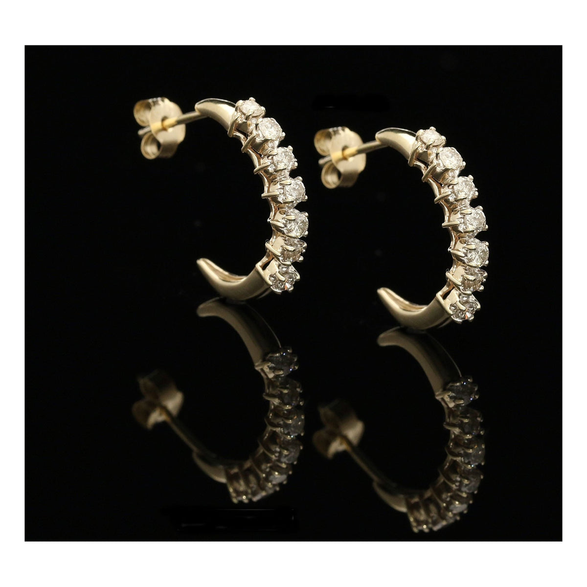 9ct Yellow Gold Diamond Hoop Earrings - 0.50ct