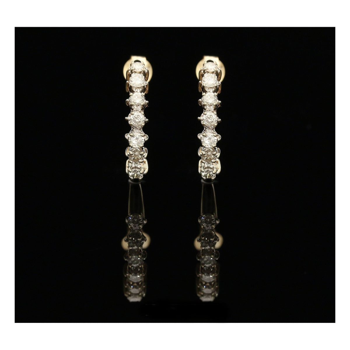 9ct Yellow Gold Diamond Hoop Earrings - 0.50ct