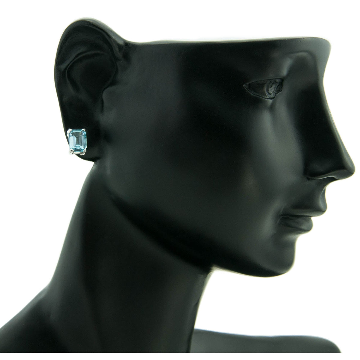 18ct White Gold 3.34ct Blue Topaz Earrings