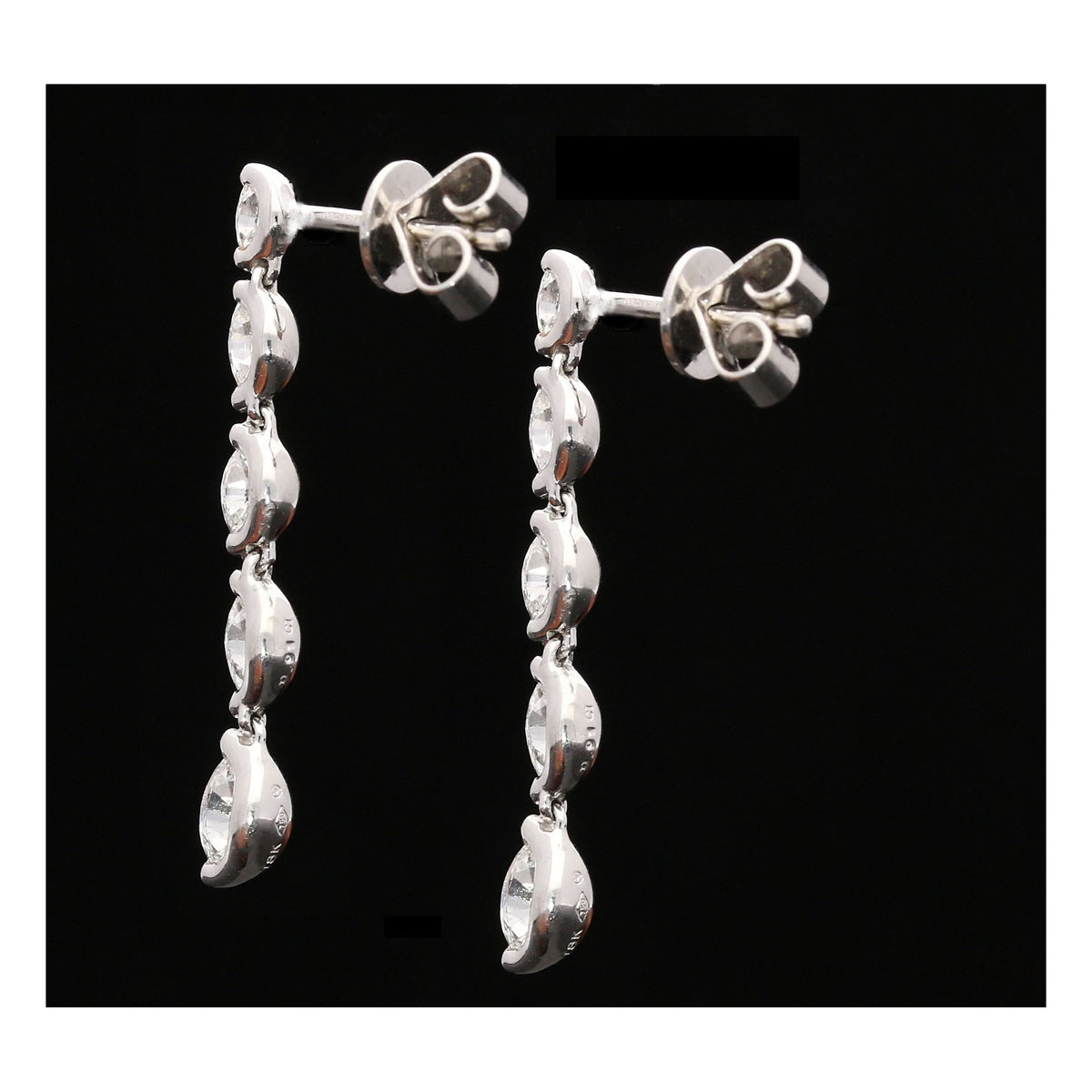 18ct White Gold Marquise Cut Diamond Drop Earrings - 0.91ct