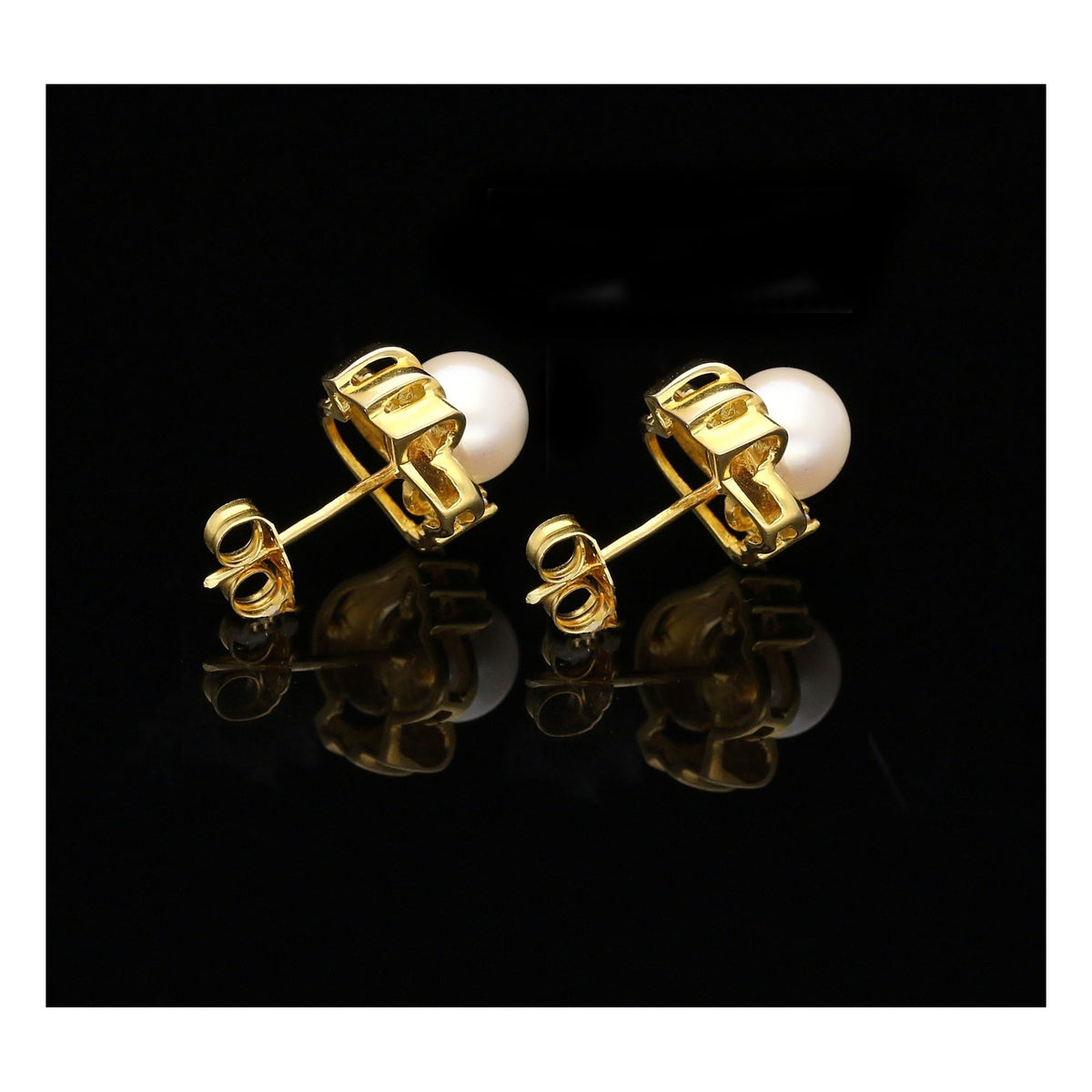 18ct Yellow Gold Pearl and Diamond Earrings