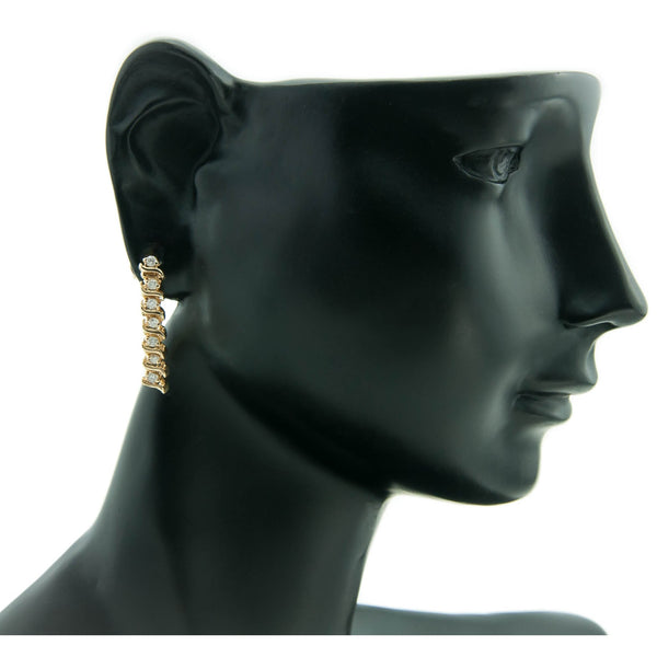 14ct Yellow Gold Diamond Drop Earrings - 0.40ct