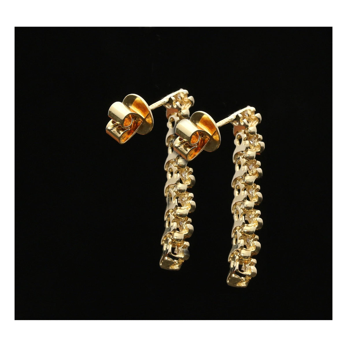 14ct Yellow Gold Diamond Drop Earrings - 0.40ct
