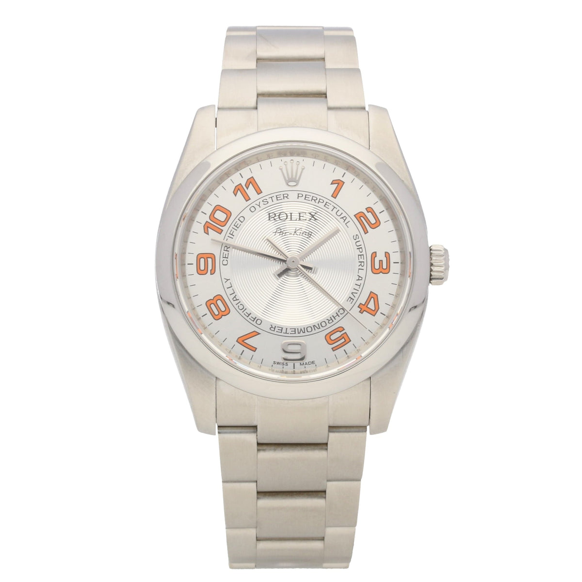 Air-King 114200 - Silver Dial -Orange Numerals - 2009