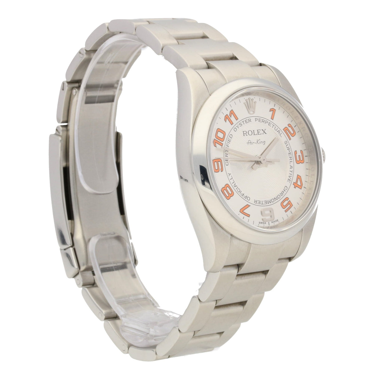 Air-King 114200 - Silver Dial -Orange Numerals - 2009