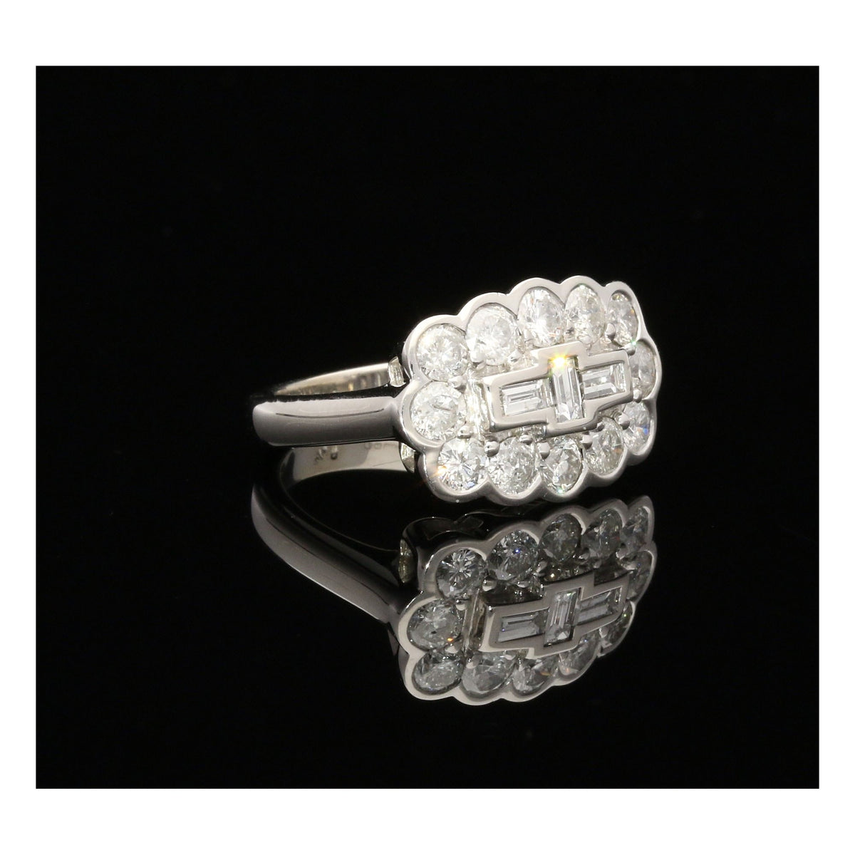 18ct White Gold Diamond Cluster Ring - 2.00ct