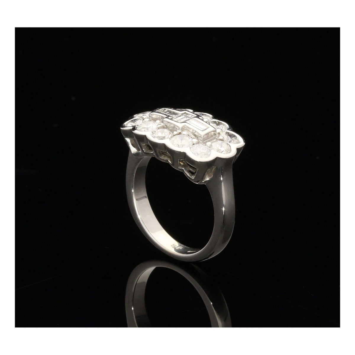 18ct White Gold Diamond Cluster Ring - 2.00ct