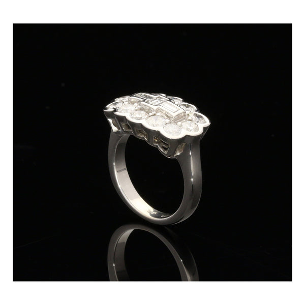 18ct White Gold Diamond Cluster Ring - 2.00ct