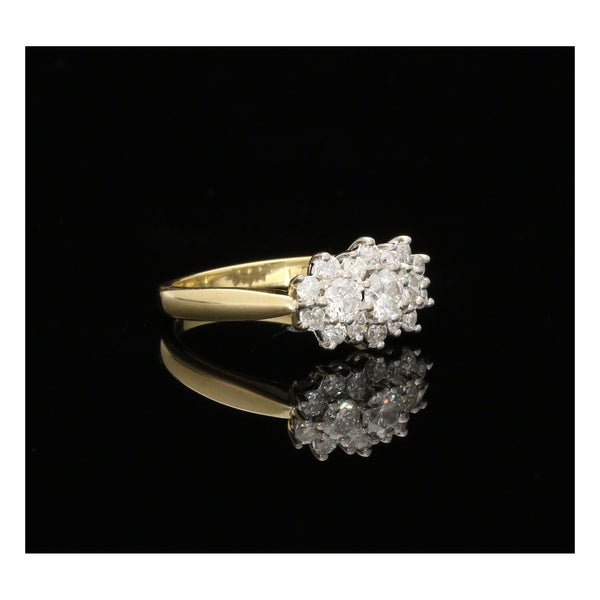 18ct Yellow Gold Diamond Cluster Ring - 1.00ct