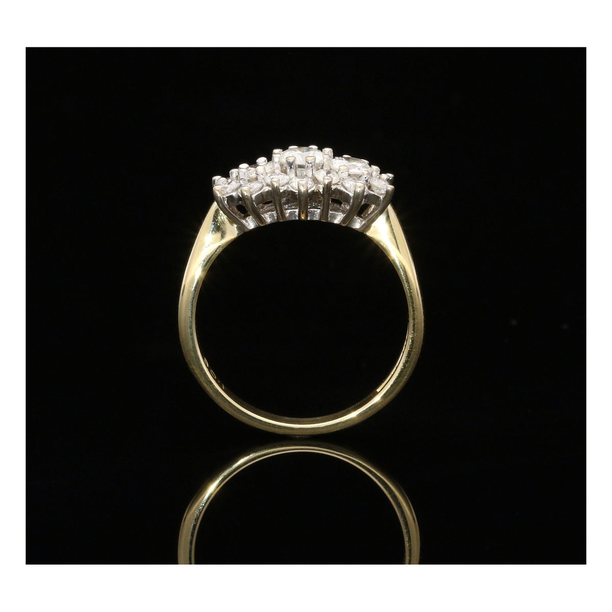 18ct Yellow Gold Diamond Cluster Ring - 1.00ct