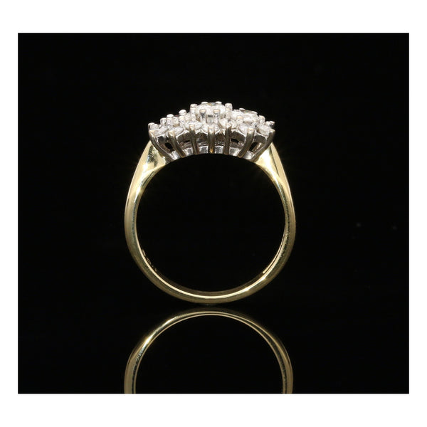 18ct Yellow Gold Diamond Cluster Ring - 1.00ct