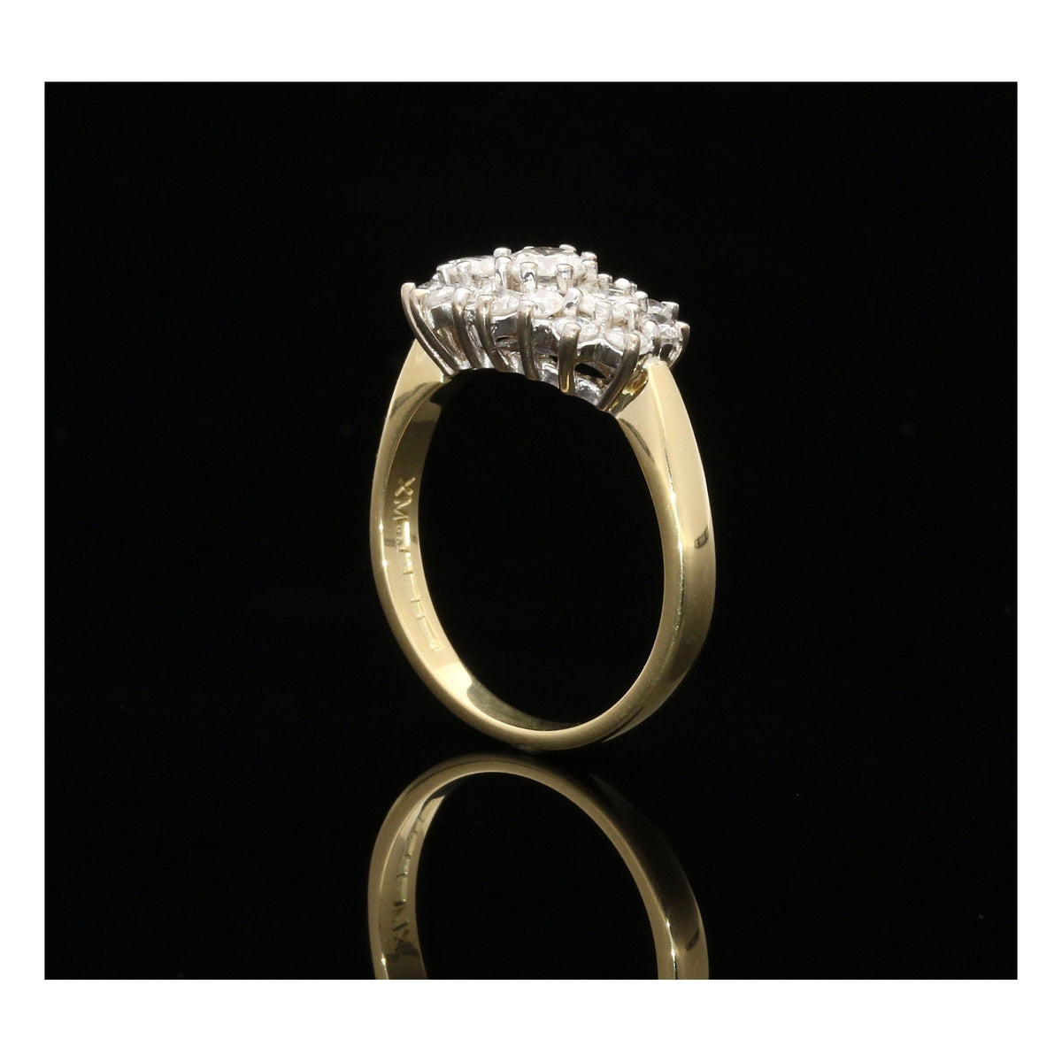 18ct Yellow Gold Diamond Cluster Ring - 1.00ct