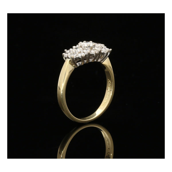18ct Yellow Gold Diamond Cluster Ring - 1.00ct