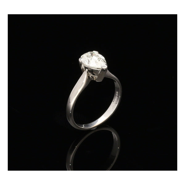 18ct White Gold Pear Shaped Diamond Engagement Ring - 1.50ct