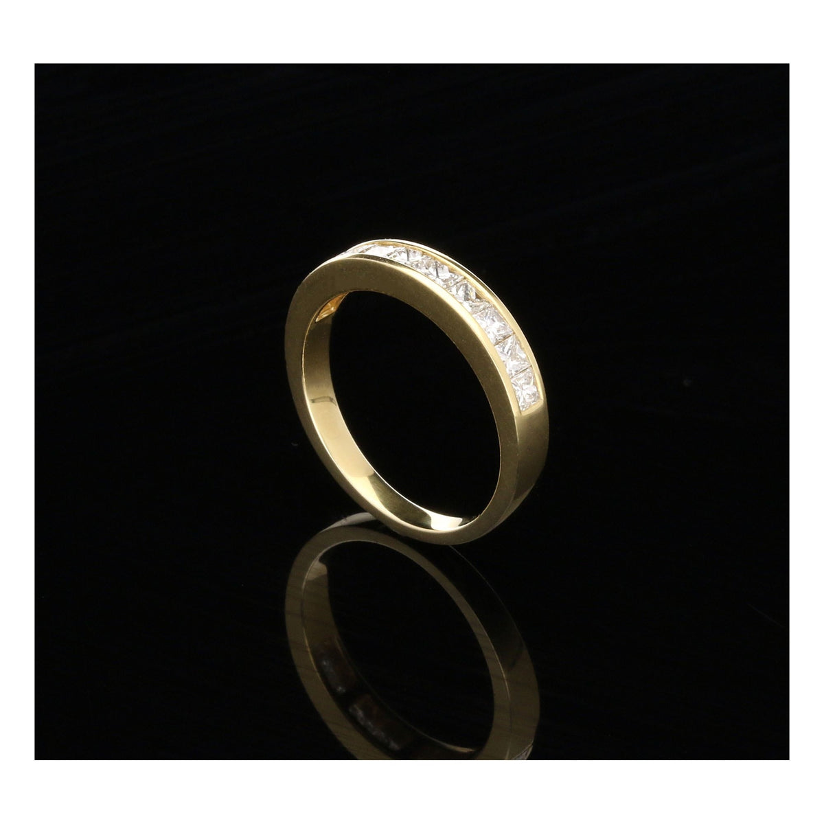 18ct Yellow Gold 0.75ct Diamond Half Eternity Ring