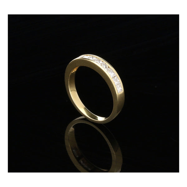 18ct Yellow Gold 0.75ct Diamond Half Eternity Ring