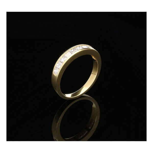 18ct Yellow Gold 0.75ct Diamond Half Eternity Ring