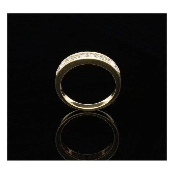18ct Yellow Gold 0.75ct Diamond Half Eternity Ring