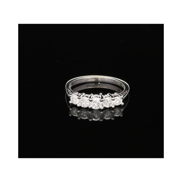 18ct White Gold 5 Stone Diamond Ring - 0.81ct