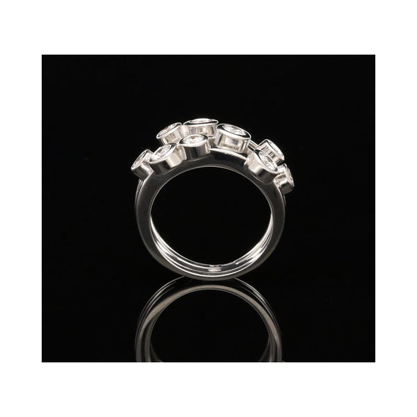 18ct White Gold Nine Diamond Scatter Ring - 0.75ct