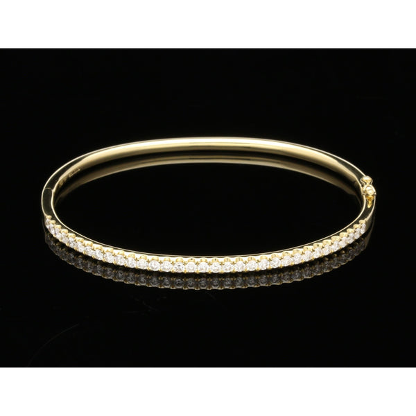 18ct Yellow Gold Diamond Bangle - 1.32ct