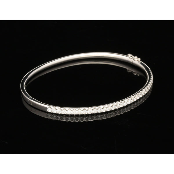18ct White Gold Diamond Bangle - 1.32ct