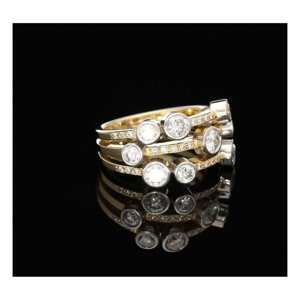 8ct Yellow Gold scatter Diamond Ring - 1.30ct