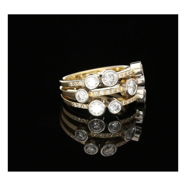 8ct Yellow Gold scatter Diamond Ring - 1.30ct