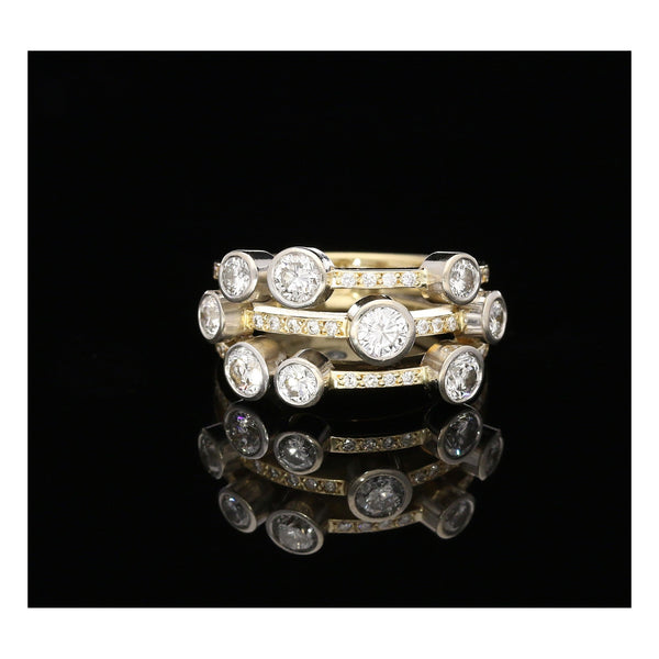 8ct Yellow Gold scatter Diamond Ring - 1.30ct