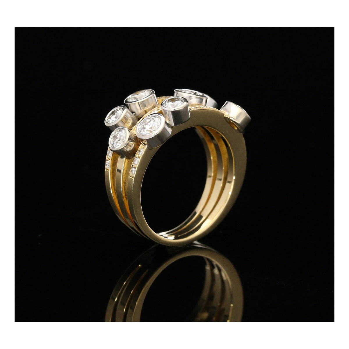 8ct Yellow Gold scatter Diamond Ring - 1.30ct