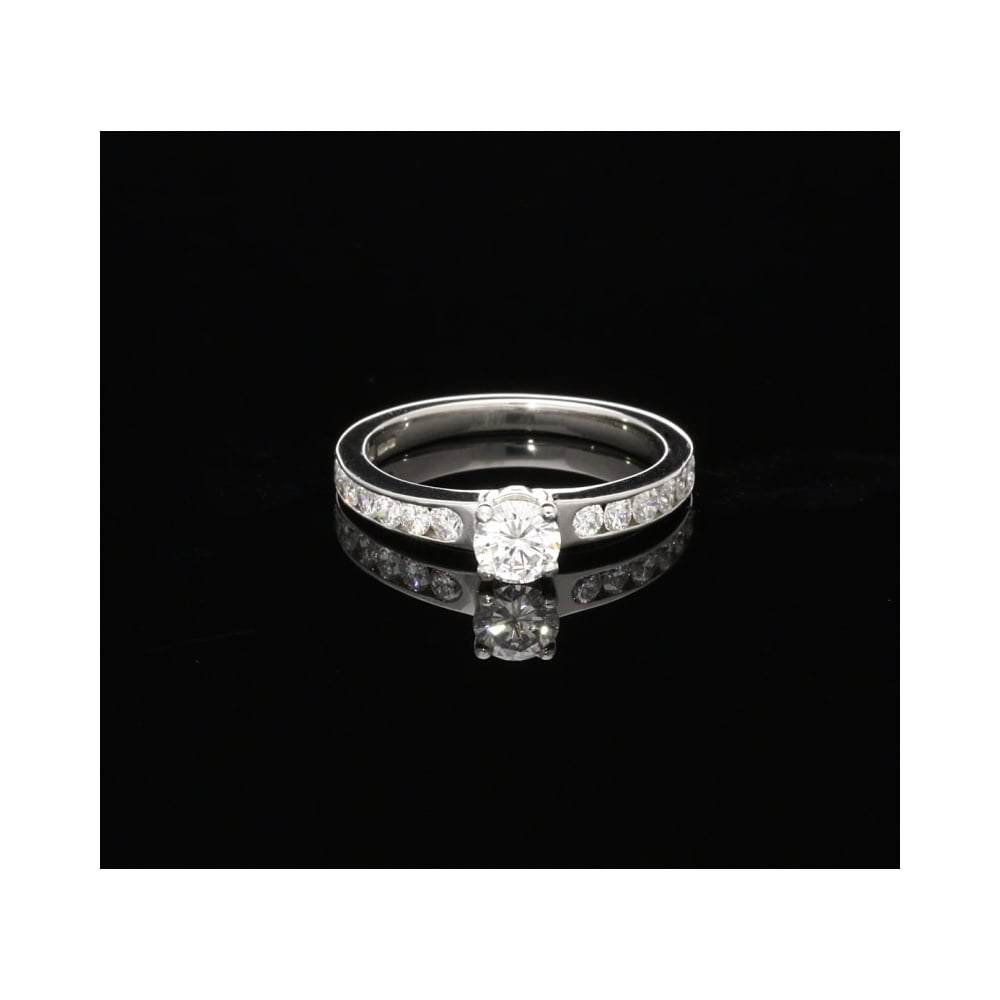 Platinum Diamond Engagement Ring - Diamond Shoulders - 1.00ct