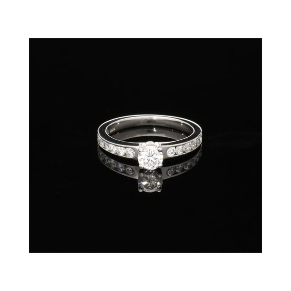 Platinum Diamond Engagement Ring - Diamond Shoulders - 1.00ct