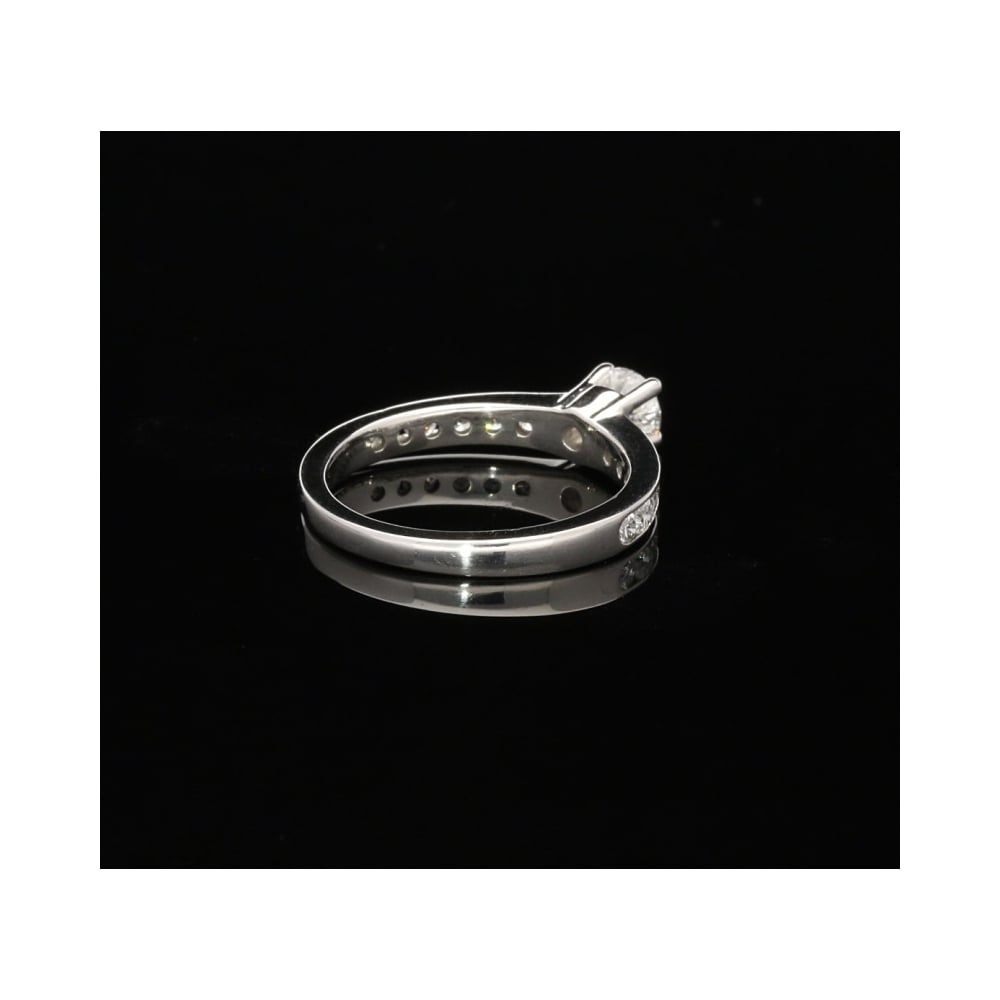 Platinum Diamond Engagement Ring - Diamond Shoulders - 1.00ct