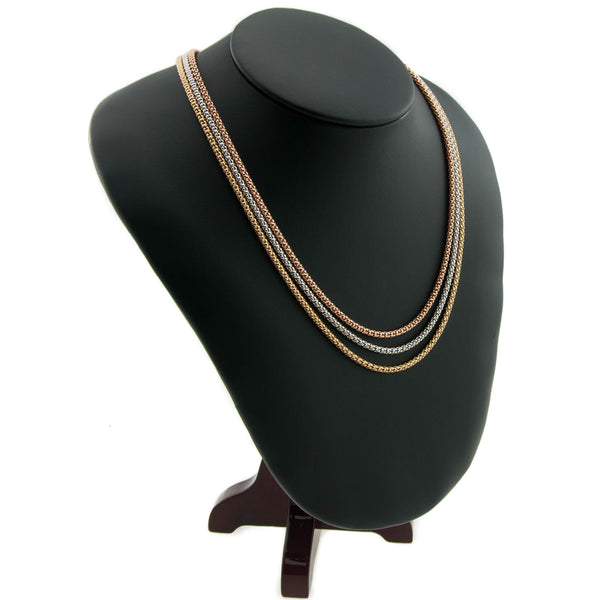 18ct Yellow, White & Rose Gold Necklet