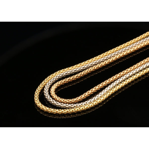18ct Yellow, White & Rose Gold Necklet