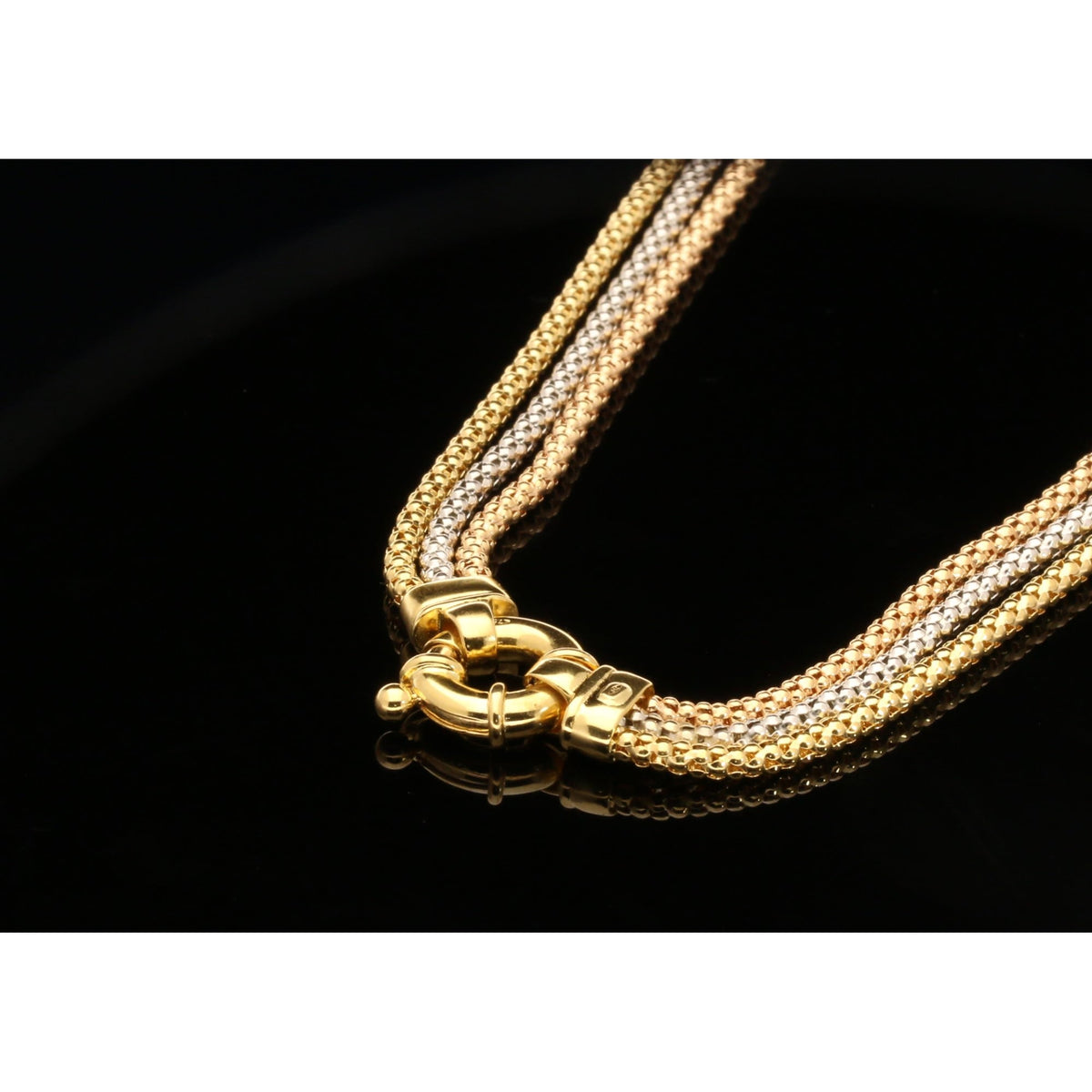 18ct Yellow, White & Rose Gold Necklet