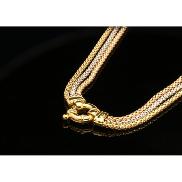 18ct Yellow, White & Rose Gold Necklet