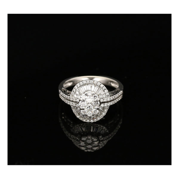 1.00ct Diamond Cluster Ring - 18ct White Gold