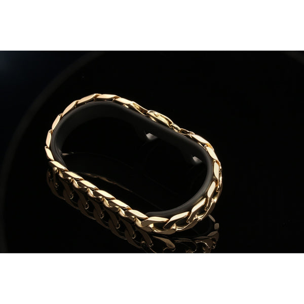 Mens 9ct Yellow Gold Curb Bracelet - 31.60g