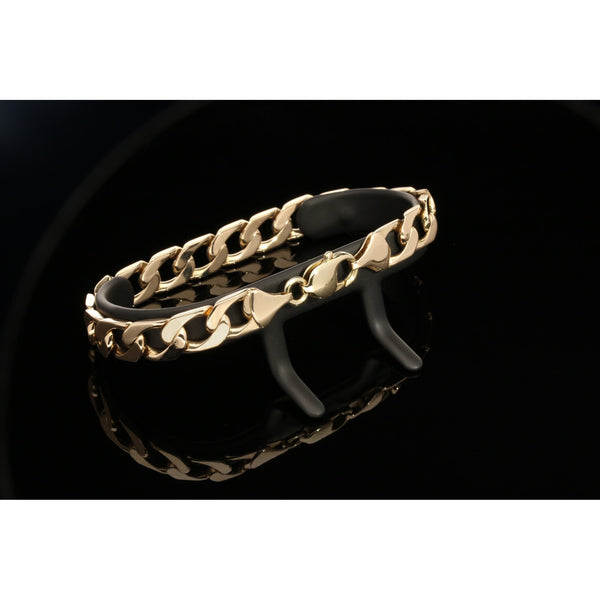 Mens 9ct Yellow Gold Curb Bracelet - 31.60g