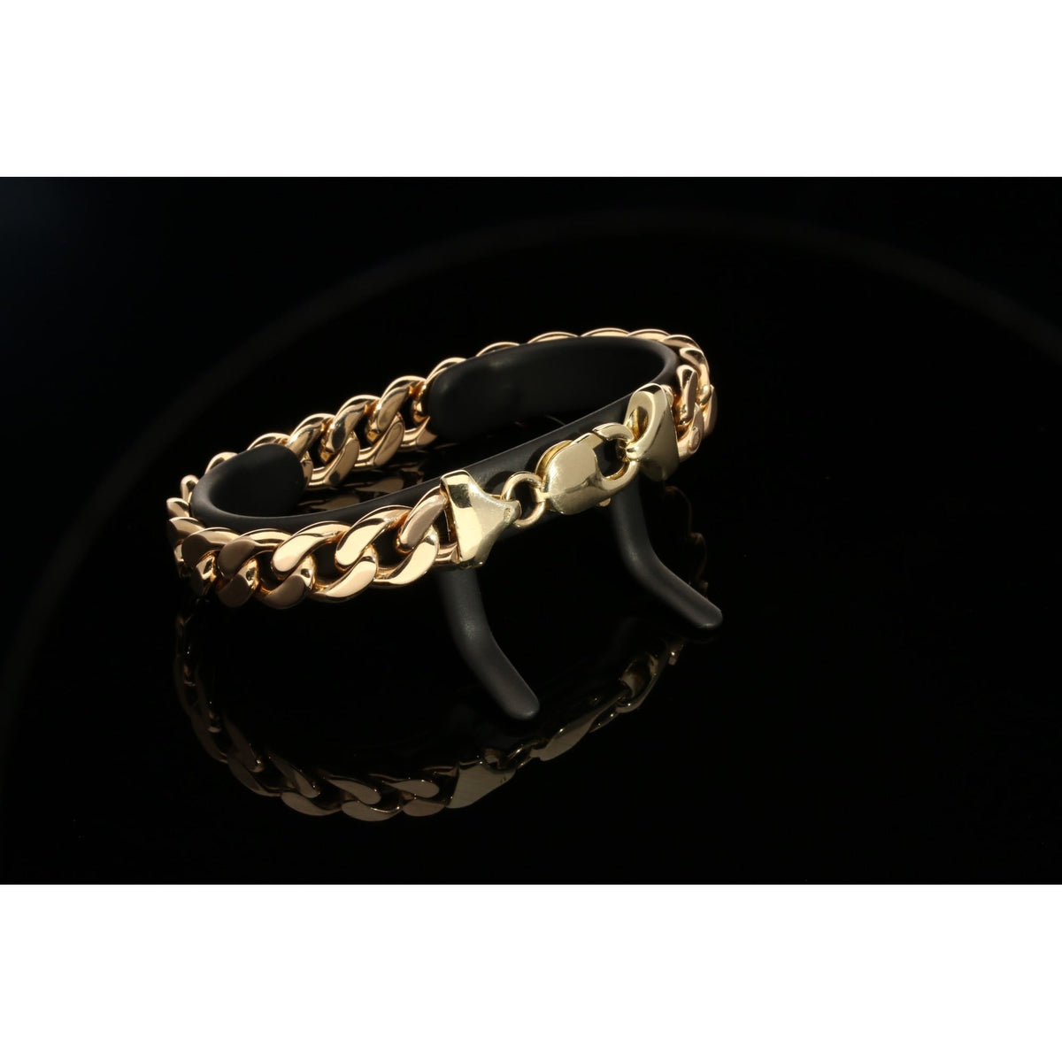 Mens 9ct Yellow Gold Curb Bracelet - 47.60g